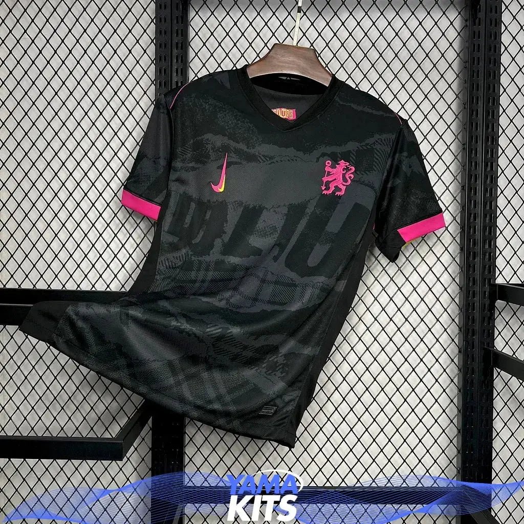Maillot Chelsea Third "Noir, rose" 2024/2025 YamaKits Foot