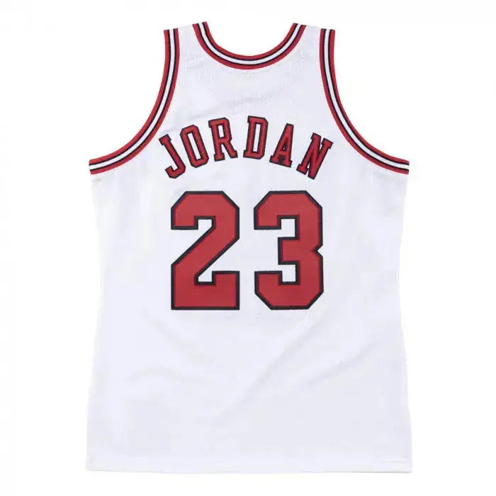 Maillot NBA Michael Jordan Chicago Bulls Blanc et Rouge '97 Mitchell & Ness YamaBasketball