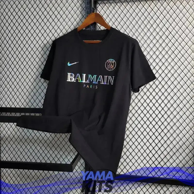 Maillot Paris SG "Balmain,Noir" Concept 2023/2024 YamaKits Foot