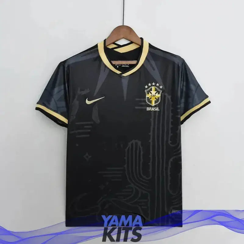 Maillot Brésil concept « CAPTUS Noir » 2022 YamaKits Foot